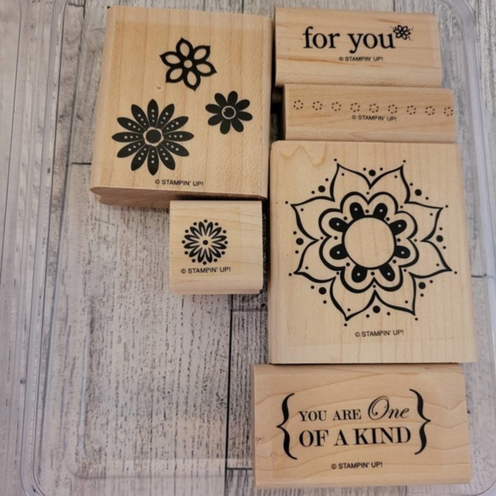 Stampin Up! One Of A Kind‎ Set Of 6 Rubber Stamps Retired